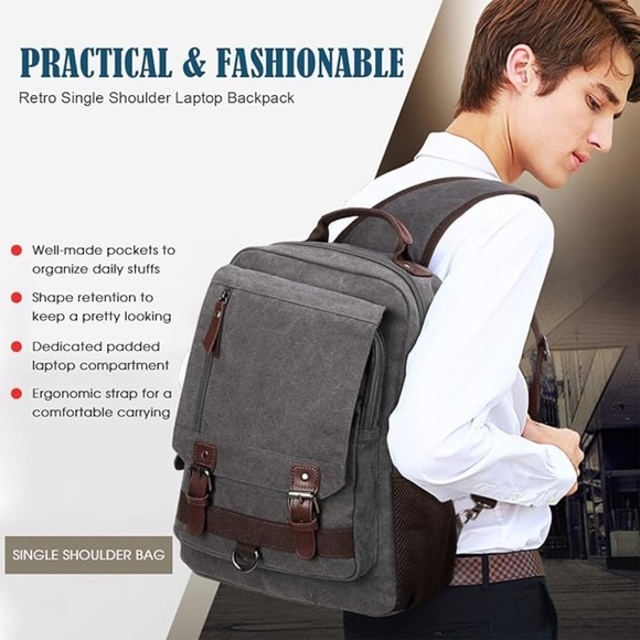 WOWBOX Sling Bag for Men Women Sling‎ Backpack Laptop Shoulder Bag Cross Body - Picture 4 of 11